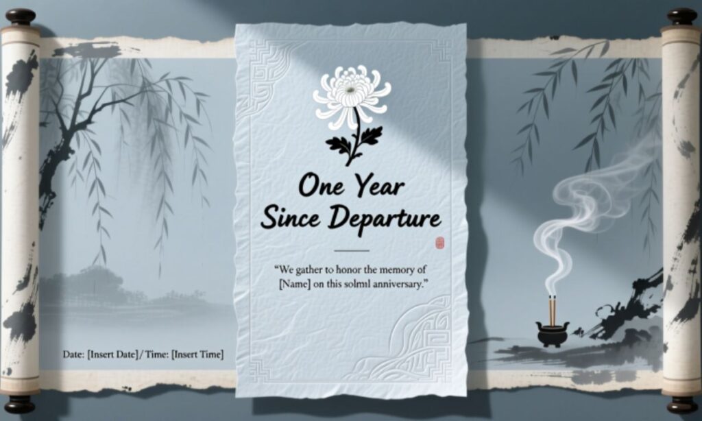 1st Year Death Anniversary Invitation