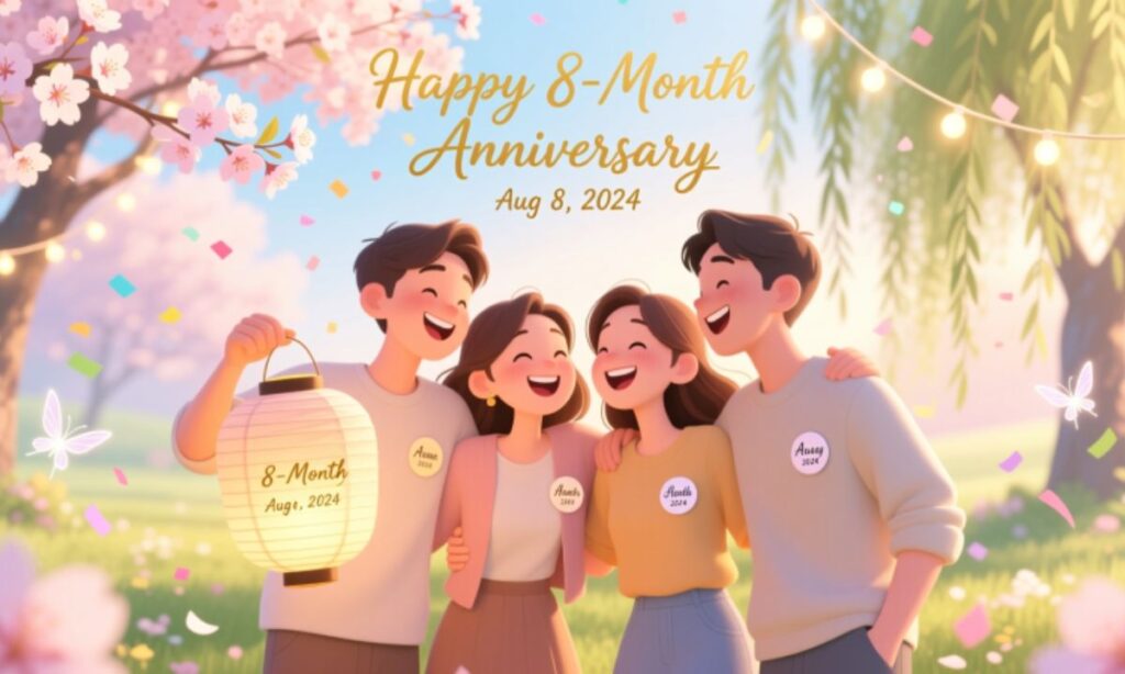 Happy Eight-Month Anniversary Wishes for Friends