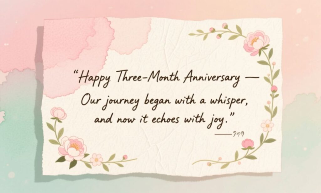 Happy Three-Month Anniversary Paragraph