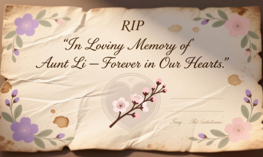 Short RIP Messages for an Aunt